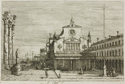 Vedute の S. Giacomo di Rialto の想像図 作： Canaletto
