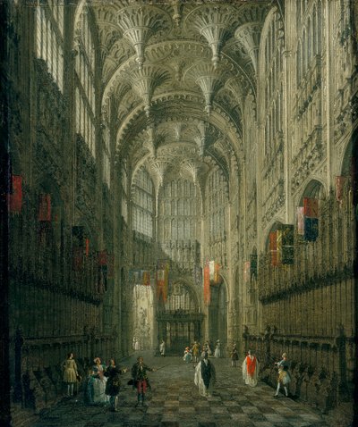 「ヘンリー 7 世礼拝堂の内部、ウェストミンスター寺院」、c1750 作： Canaletto