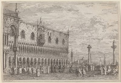 坂東の桟橋。 v.、c。 17351746。 作： Canaletto