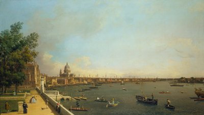ロンドンサマーセット・ハウス・テラスからシティ方面のテムズ川 作： Canaletto