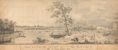 ミドルセックス海岸から見た旧ウォルトン橋 作： Canaletto