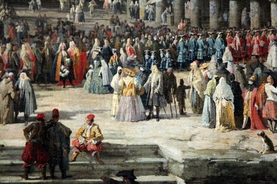 「ヴェネツィアでのフランス大使のレセプション」、1726-1727 作： Canaletto