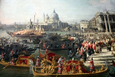 「ヴェネツィアでのフランス大使のレセプション」、1726-1727 作： Canaletto