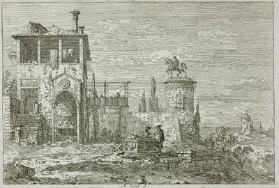 Vedute の騎馬記念碑 作： Canaletto