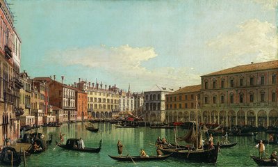 大運河、ヴェネツィア、南をリアルト橋に向けて、1730年代。 作： Giovanni Antonio Canal