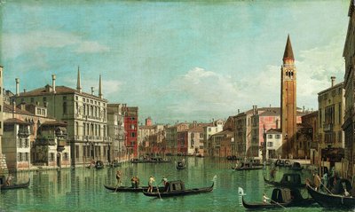 大運河、ヴェネツィア、南東向き、カンポデッラカリタから右、1730年代。 作： Giovanni Antonio Canal