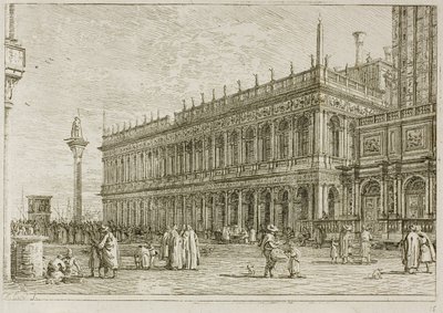 図書館、Veduteより 作： Canaletto