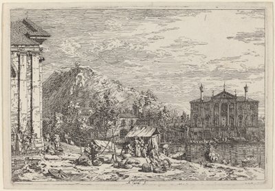 ドロの市場、c。 17351746。 作： Canaletto