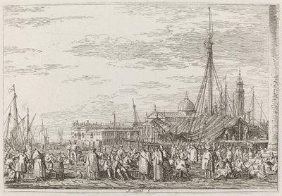 モロの市場[左上]、c。 17351746。 作： Canaletto