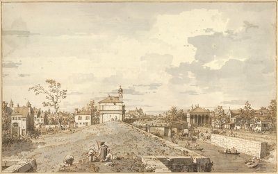パドヴァのブレンタ運河とポルタ・ポルテッロ、1740-1743年 作： Canaletto