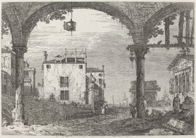 ランタンのあるポルティコ、c。 17351746。 作： Canaletto