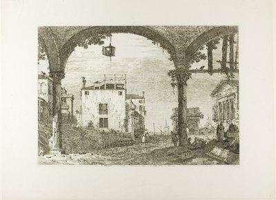 ベデューテのランタンのある柱廊玄関 作： Canaletto