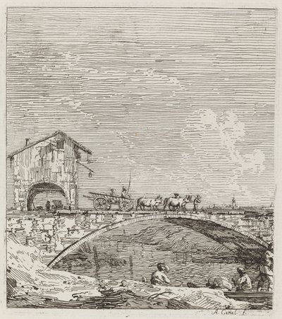 橋を渡る馬車 作： Canaletto