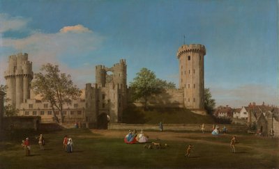 ワーウィック城、外庭から見た東正面、1752 年。 作： Canaletto
