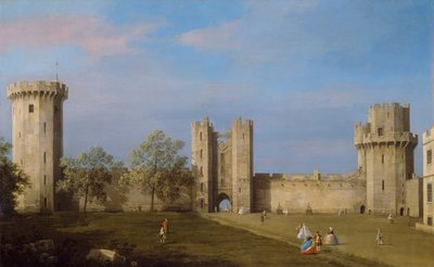 ワーウィック城、アウターコートのイーストフロント、1752年 作： Giovanni Antonio Canal