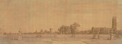 ワーウィック: プライオリー ガーデンから見た町と城 作： Canaletto