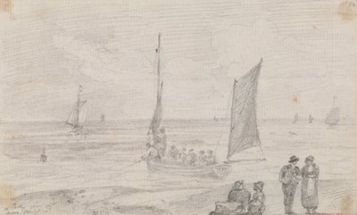 1815 年 9 月 18 日、ブライトン ビーチの近くで開かれるパーティー 作： Capt. Thomas Hastings