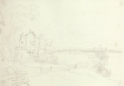 1848 年 3 月、セヴァーン川東方を見下ろすニューナムにて 作： Capt. Thomas Hastings