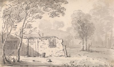 1814 年 5 月、チェスハント近くのオールド ラスキンズ コテージ、フラムステッド エンド 作： Capt. Thomas Hastings