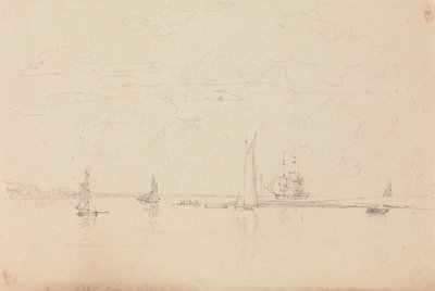 Esboço de barcos à vela em um porto 作： Capt. Thomas Hastings
