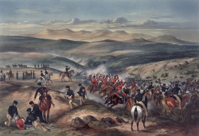 1846年6月8日のケープオブグッドホープ、グワンガの戦い（カラーアクアティント） 作： Captain Carey