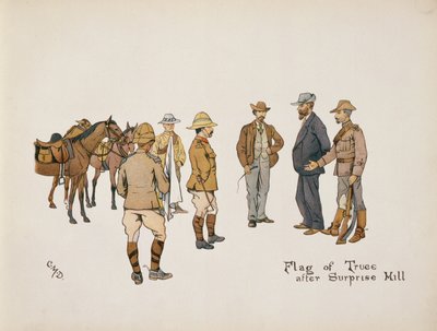 サプライズヒル後の休戦の旗、Ladysmith of Ladysmith、1900年 作： Captain Clive Dixon