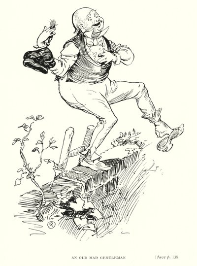 ディケンズのキャラクター。老いた狂紳士（リトグラフ 作： Captain Edward Henry Handley Read