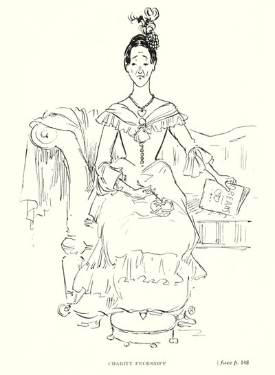 ディケンズのキャラクターCharity Pecksniff（リトグラフ 作： Captain Edward Henry Handley Read
