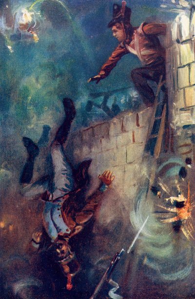 1912年頃、Routledgeから出版されたWalter Woodの「Grant the Grenadier」から、彼をDreadful Ditchに投げ込みました。 作： Captain Edward Henry Handley Read