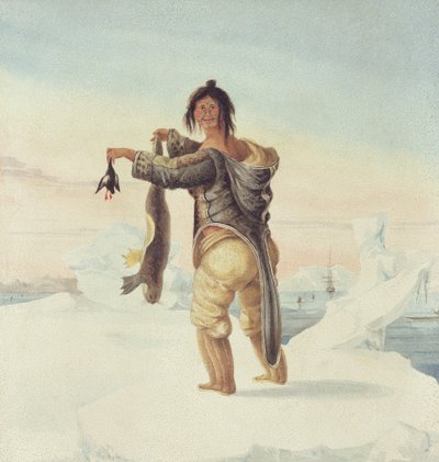 サベージ諸島のエスキモー、1821 作： Captain George Francis Lyon