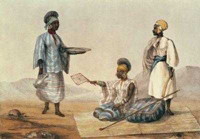 スーダンの黒人、M.ガウチ（fl.1810-46）1821によって彫刻された「北アフリカの旅の物語」のプレート 作： Captain George Francis Lyon