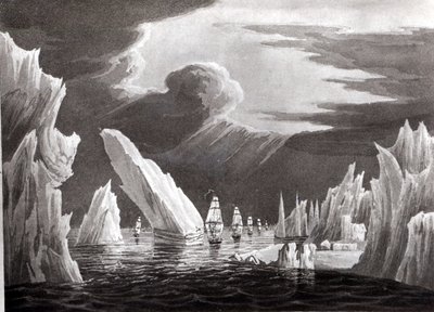 1818年6月16日、D。ハヴェルによって彫刻された氷の通路（bw写真） 作： Captain N. Rofs