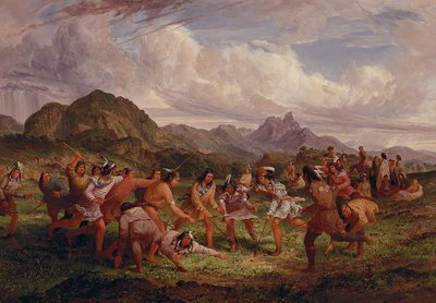 1851年のスー族インディアンの間でのボール遊び 作： Captain Seth Eastman