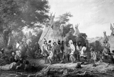 ダコタの犬のダンス、c1847。 作： Captain Seth Eastman