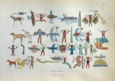 「アメリカのインディアン部族の歴史、状況、展望を尊重する情報」からのヘンリー・R・スクールクラフトのワベノ・ソング、1853年発行 作： Captain Seth Eastman