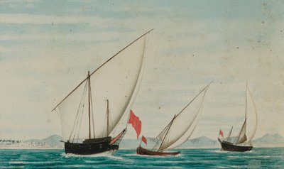 アジュマーン沖のダウ船の眺め 作： Captain William Igglesden