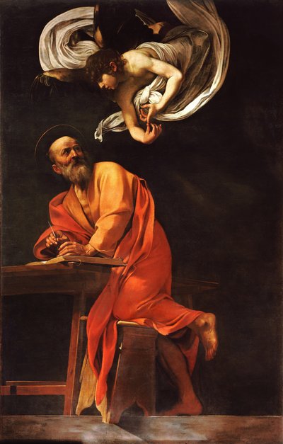 聖マタイの霊感 作： Caravaggio