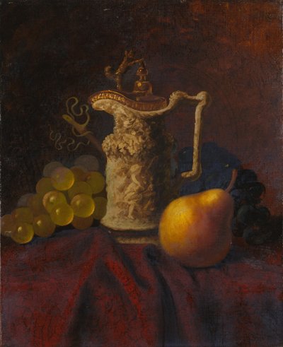 水差しと果物のある静物。 作： Carducius Plantagenet Ream