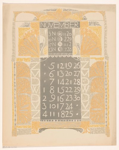 Kalenderblatt November 1899 作： カレル・アドルフ・ライオン・カシェ