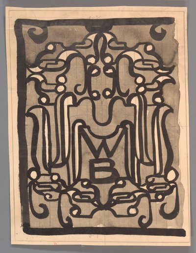 世界図書館のビネット (?) のデザイン 作： Carel Adolph Lion Cachet