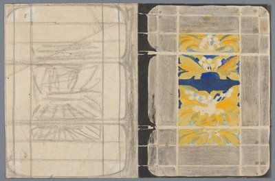 Entwurf für einen Buchumschlag mit Blumenmotiv 作： カレル・アドルフ・ライオン・カシェ