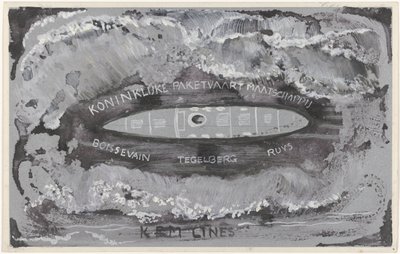 Koninklijke Paketvaart Maatschappij のビネットのデザイン 作： Carel Adolph Lion Cachet