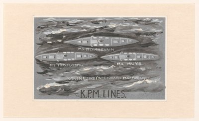 Koninklijke Paketvaart Maatschappij、K.​​P.M. のビネットのデザイン 行 作： Carel Adolph Lion Cachet