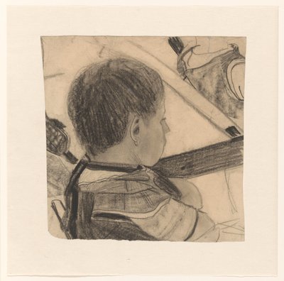 斜め後ろから見た小学生 作： Carel Adolph Lion Cachet