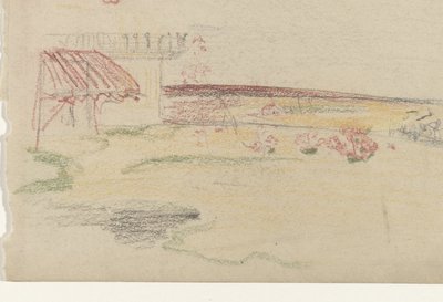 日よけのある家の裏庭 作： Carel Adolph Lion Cachet