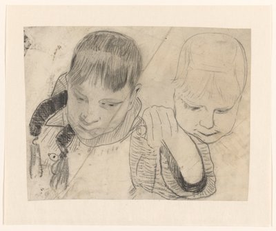 正面から見た 2 人の子供 作： Carel Adolph Lion Cachet
