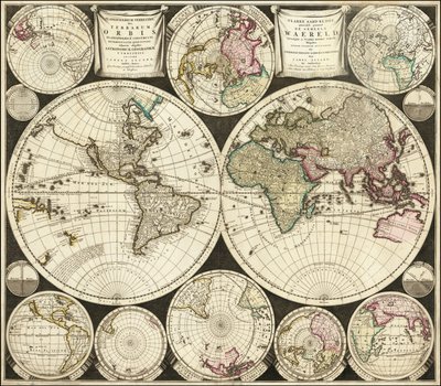 カロルス・アラードによる1696年の世界地図 作： カレル・アラード