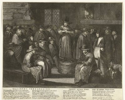 イギリスのクエーカー教徒の漫画、1656 年頃 クエーカー会議 / Fronti Nulla Fides / クエーカー会議 (オブジェクトのタイトル) 作： Carel Allard