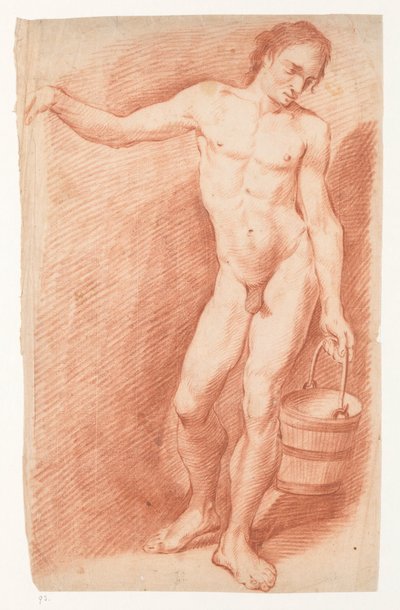 バケツを持つ裸の男 作： Carel Brandes