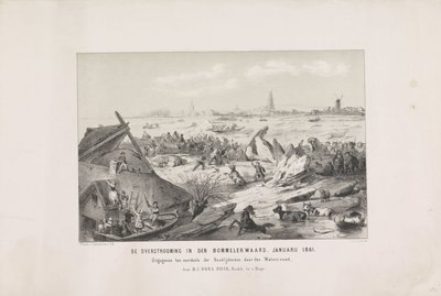 Bommelerwaard の洪水。 1861 年 1 月 (オブジェクトのタイトル) 作： Carel Christiaan Antony Last